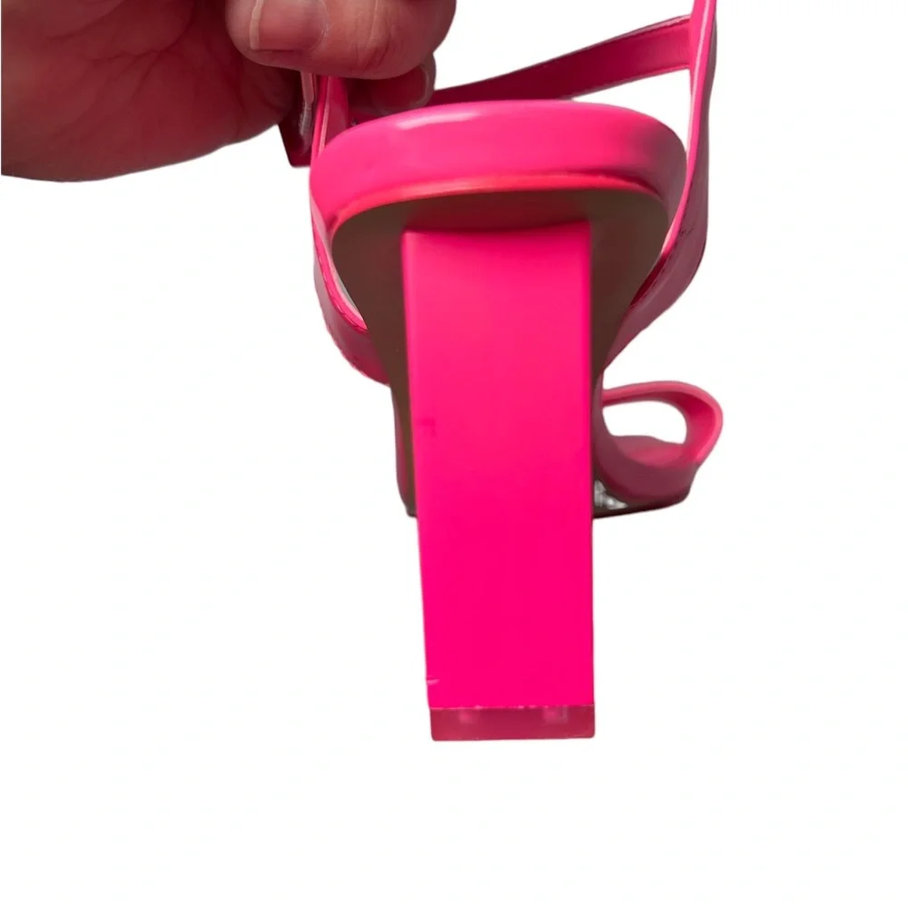 Katy Perry Women's Pink The‎ Ira Square Toe Wedge Slingback Sandal Sz. 8.5